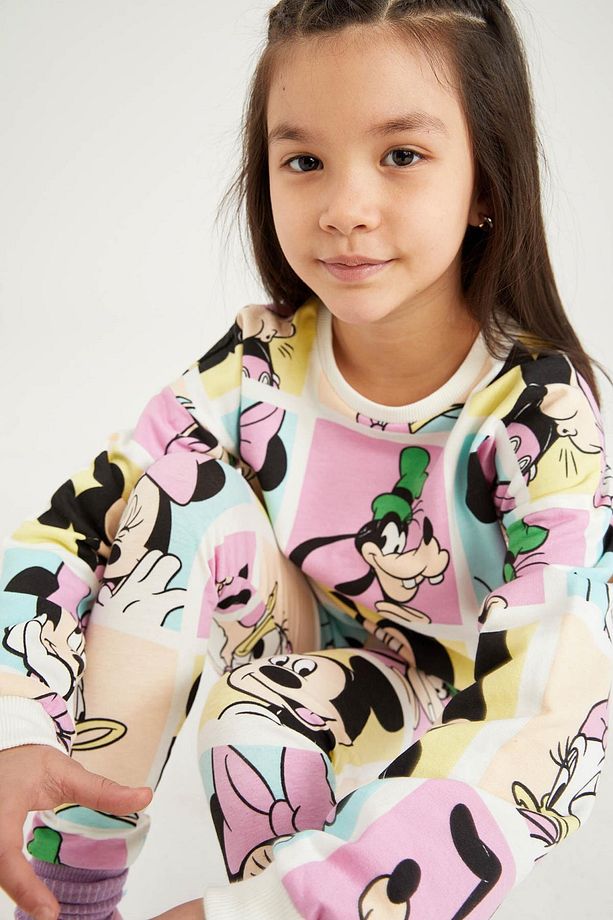 Kız Çocuk Mickey Mouse Lisanslı Crop Sweatshirt - 3