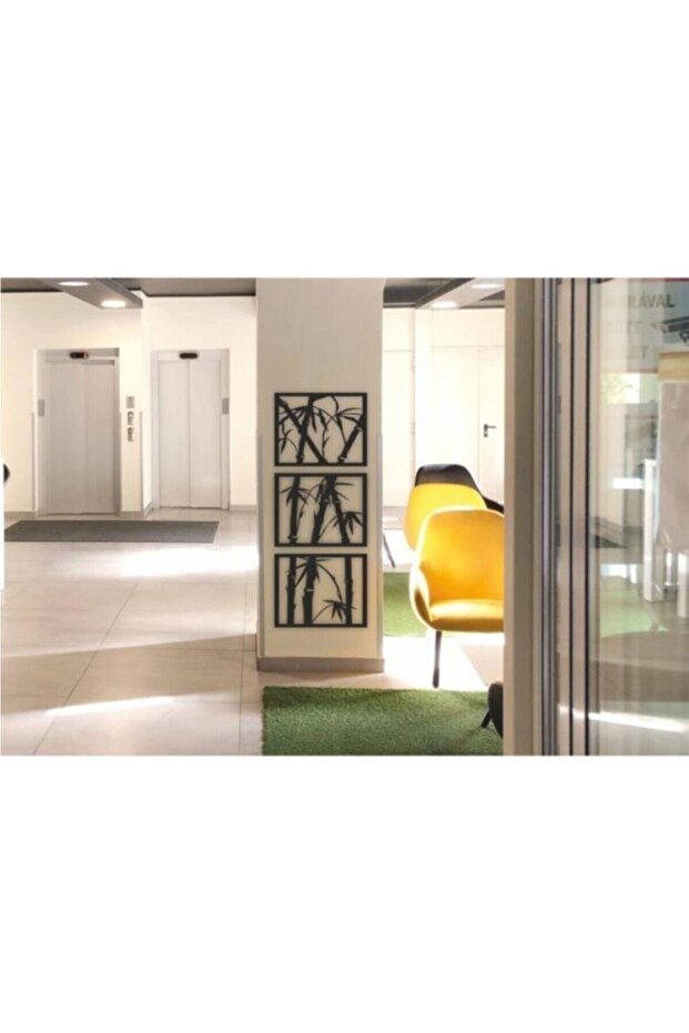 Bambu Duvar Dekoru Bambu Ahşap Tablo Duvar Tablo 3 Lü Tablo - 3