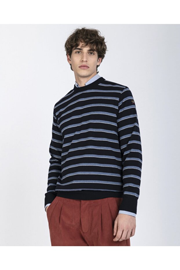 Men's Knitted Roundneck C.W.Wool Sweater