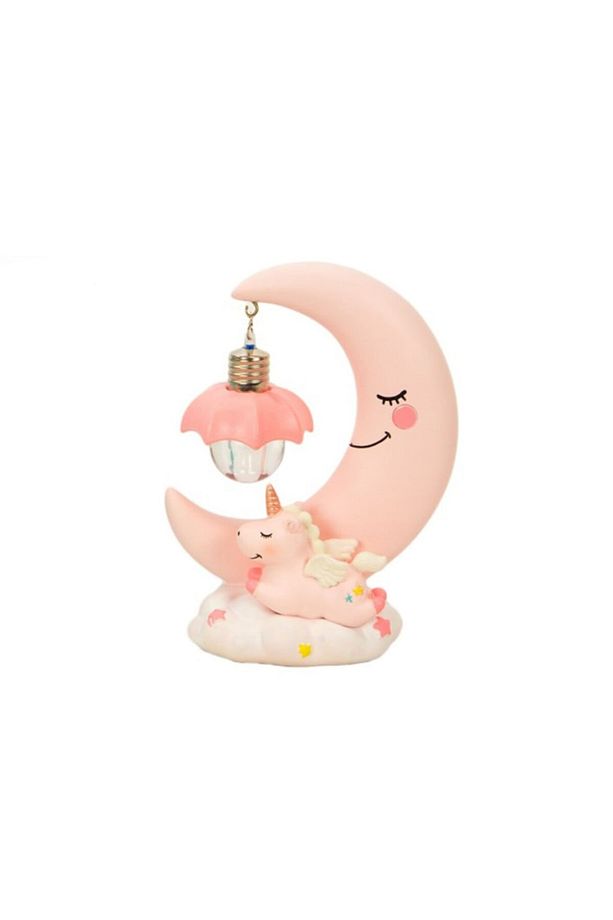 Ay Dede Ve Minik Unicorn Temalı Dekoratif Masa Gece Lambası Biblo - 1