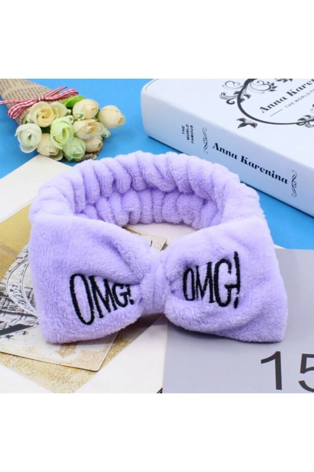 Bow Omg Coral Plush Hair Band Bandana Purple