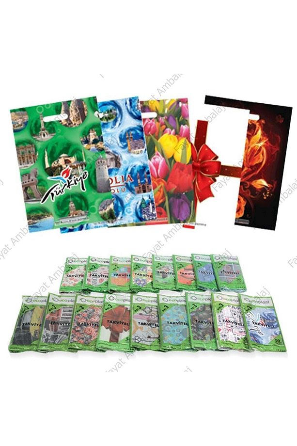 Takviyeli Mağaza Poşeti 3 Numara 33x45 Renkli (50 Adet) - 1