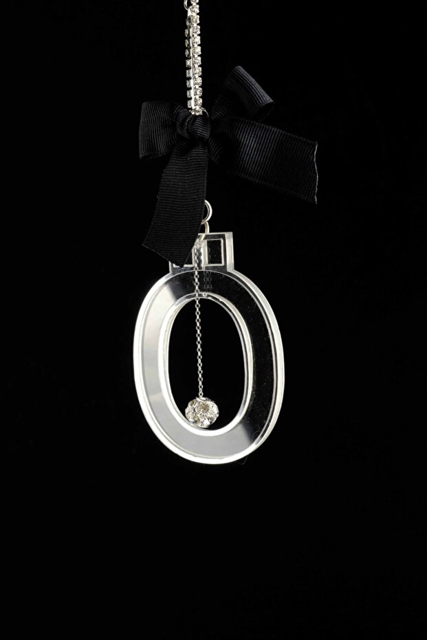 Silver Transparent Rearview Ornament Letter O