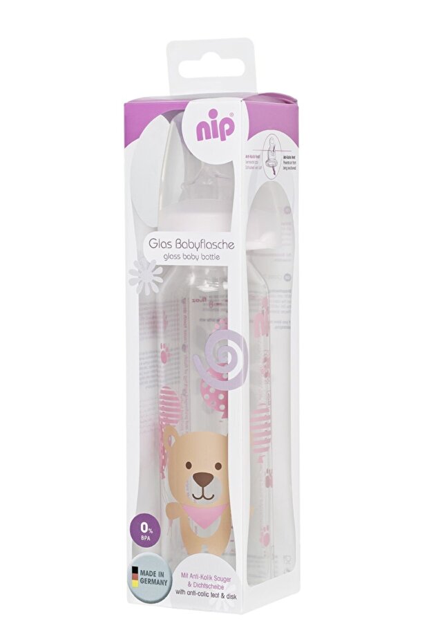 250 Ml Antikolik Cam Biberon Kız - 1