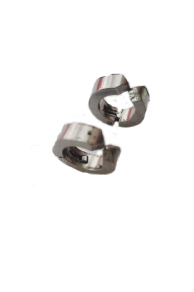 Silver Colored Steel Stud Earrings