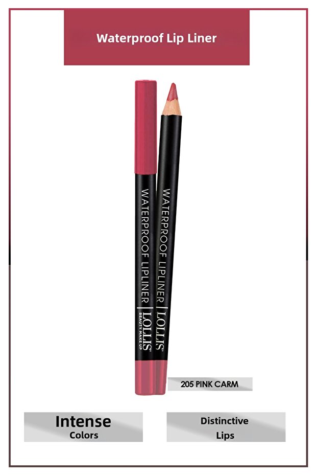 Waterproof Lipliner Lip Pencil Waterproof - 205 Pink Carm