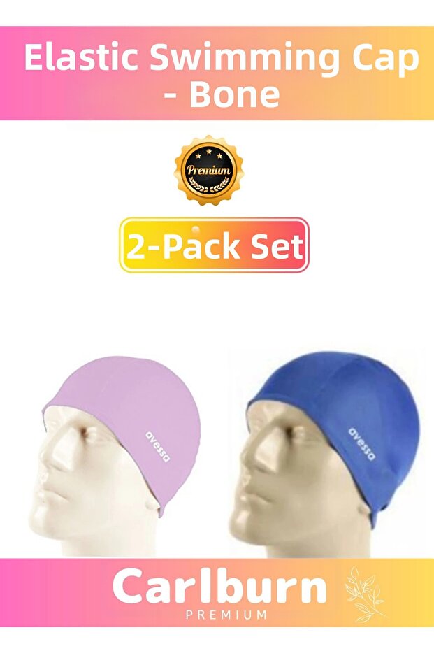 Special Production Waterproof Silicone Swimming Pool Swimming Cap Elastic Swimming Cap Set of 2