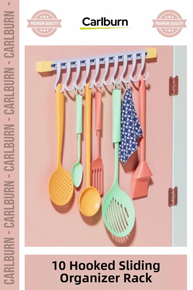 # Organizer Maximum Organization Practical Rail Storage 10 Hooks Rail Kitchen Bathroom Organizer Hanger