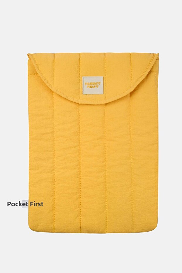 Planet First Puffer Laptop Case - Yellow
