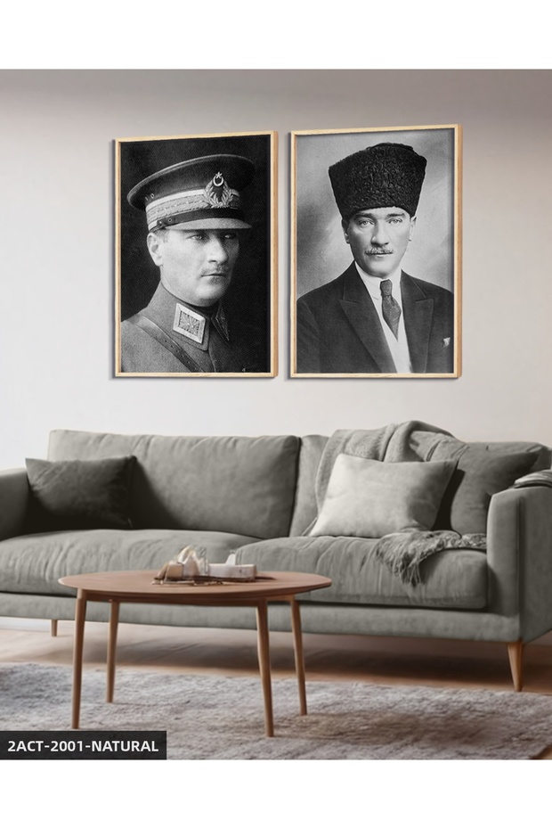 Mustafa Kemal Atatürk 2 Piece Wooden Framed Painting Act