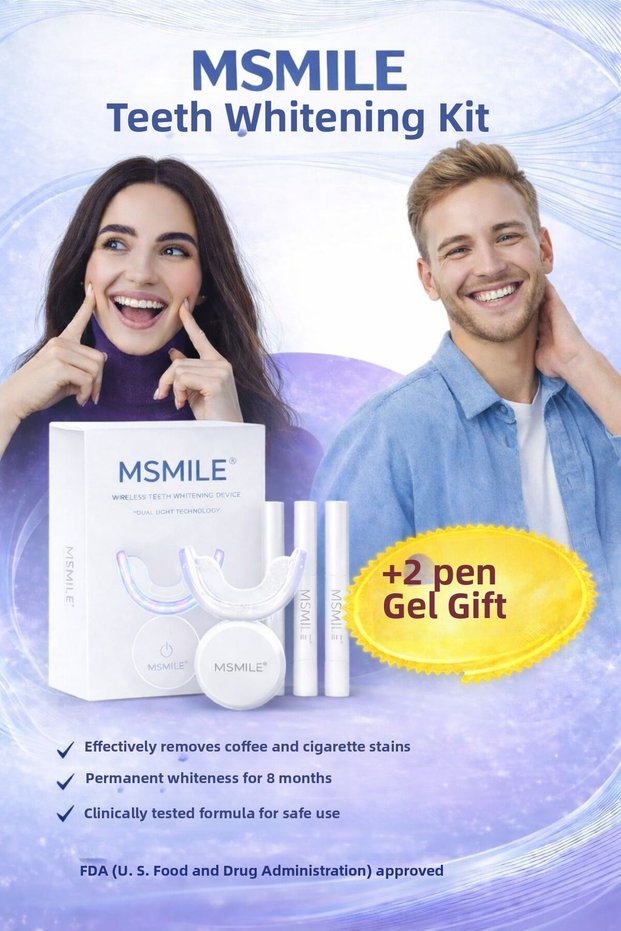 Teeth Whitening Kit with 32 Led Lights (Extra 2 Gel Pens as a Gift)