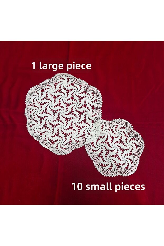 Lace Set of Covers (10+1 Pieces) 100% Handcrafted, Dowry Gift