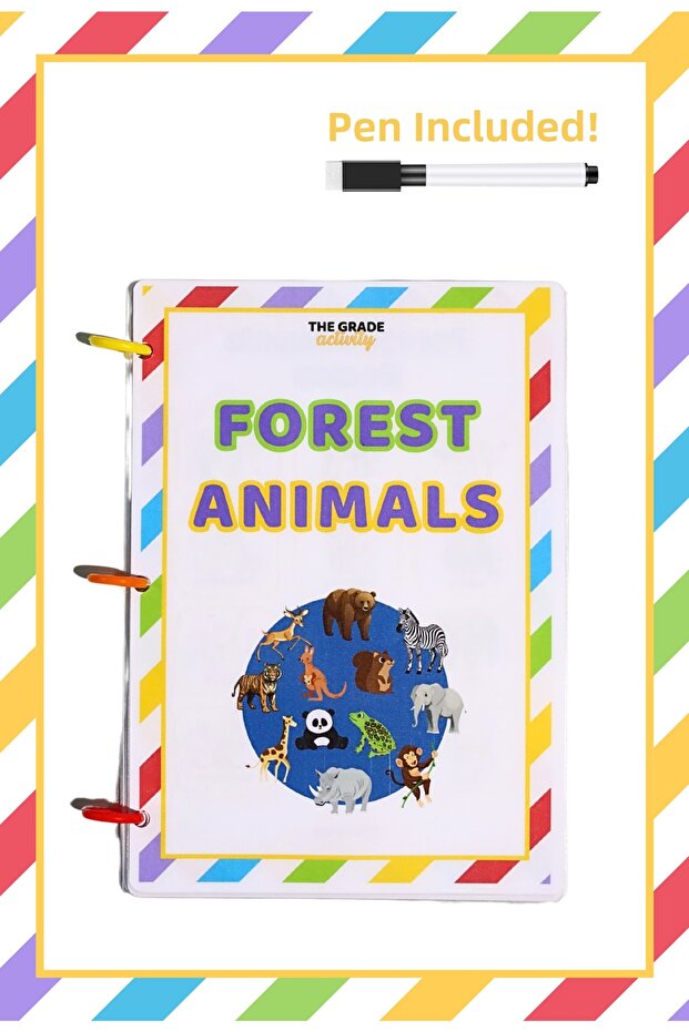 Summer Erase Book Forest Animals English Educational Set Activity Set English Activity Educational Toy