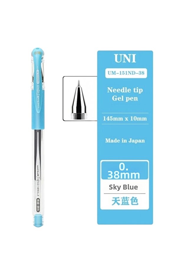 Uniball Signo Needle (0.38) Gel Pen Sky Blue