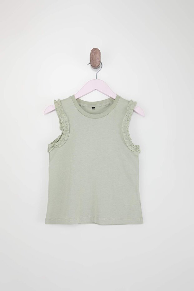 Lila-Pudra-Mint 3'lü Kız Çocuk Örme Atlet TKDSS26AL00005 - 12