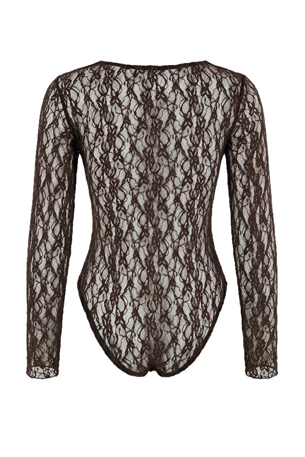 Kahverengi Dantelli Body Suit TDRSS26BZ00022 - 8