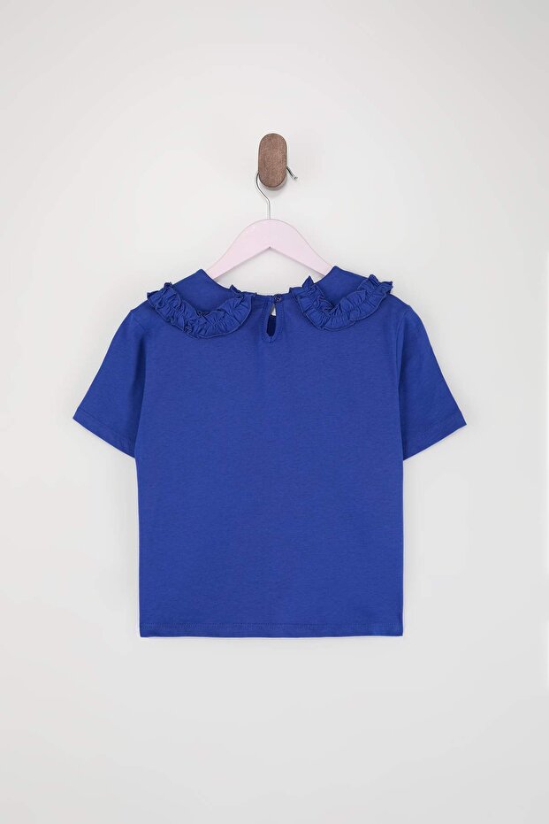 Indigo Bebek Yaka Kız Çocuk Örme T-Shirt TKDSS26TS00023 - 6