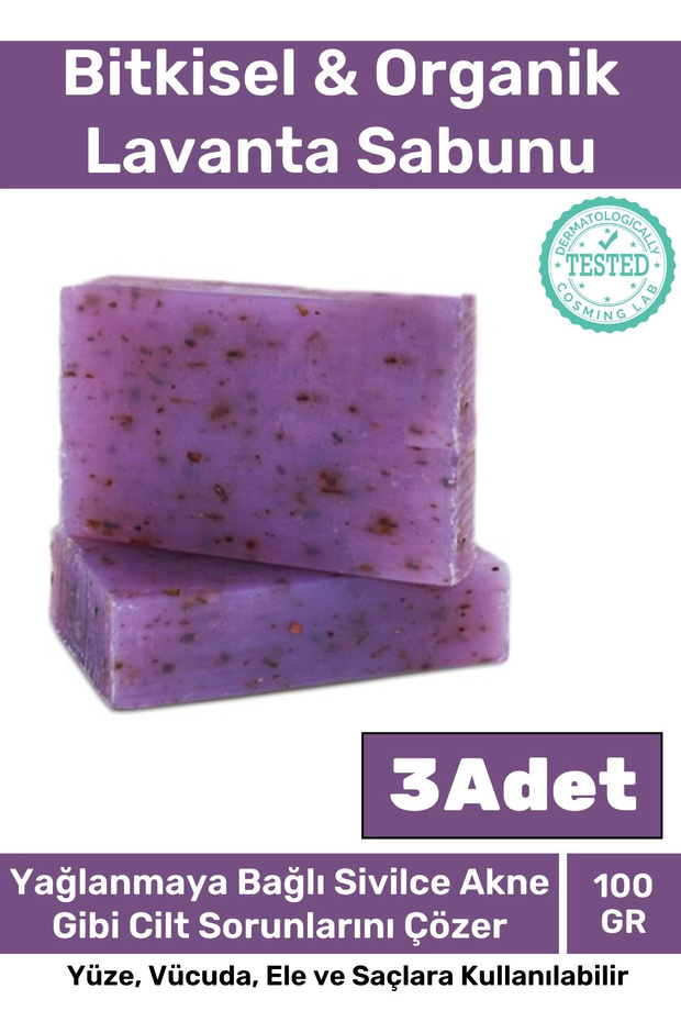 Special Production 100% Natural Fragrance Facial Skin Whitening Organic Moisturizing Lavender Soap 3 Pieces
