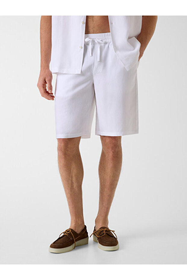 Slub Men's Linen Blend Loose Fit Shorts