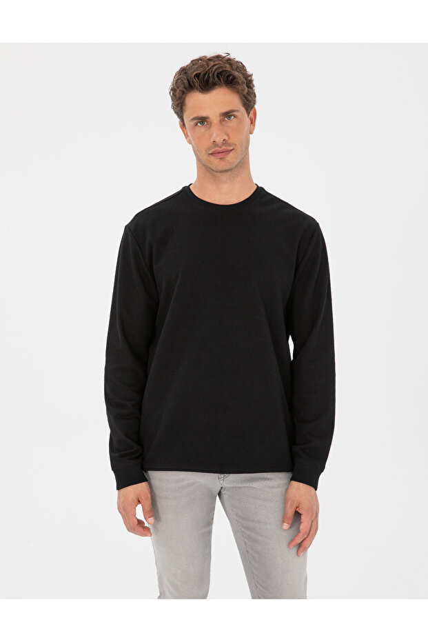 Black Regular Fit Sweatshirt 50313944-Vr046