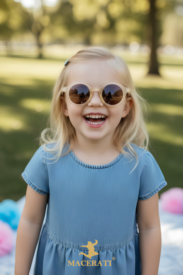 Nordic Unisex Nude Round Frame 0-10 Years Old Children Uv400 Sunglasses