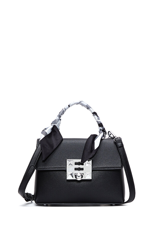 Women's Black Long Strap Mini Crossbody Bag with Accessories 25Abd280518