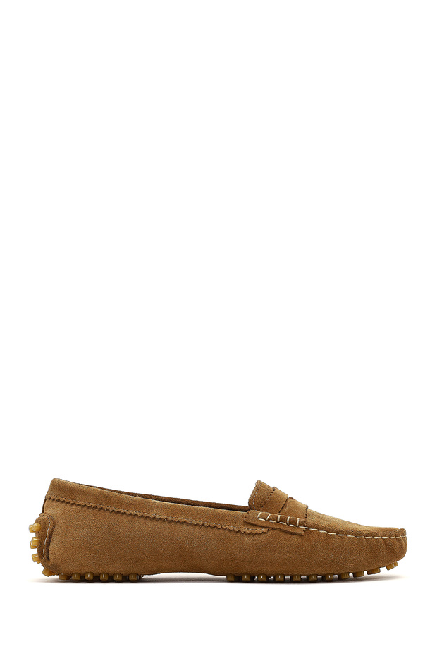 Women's Tan Suede Genuine Leather Loafer, Winter Shoes 25Afd141810