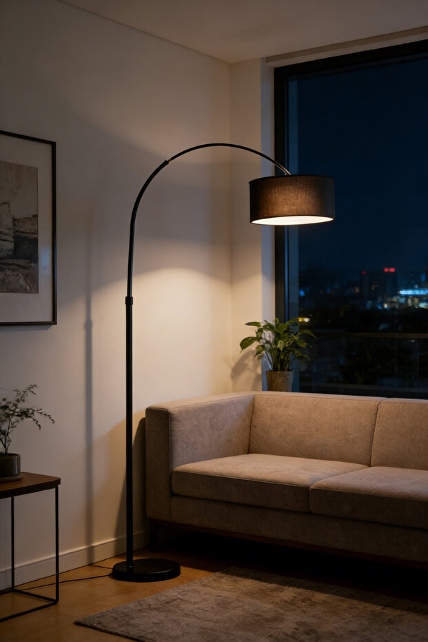 مصباح أرضي LED، تحكم عن بعد في شدة الإضاءة، زاوية قابلة للتعديل، مناسب لغرف النوم وغرف المعيشة، طوله من 150 إلى 185 سم