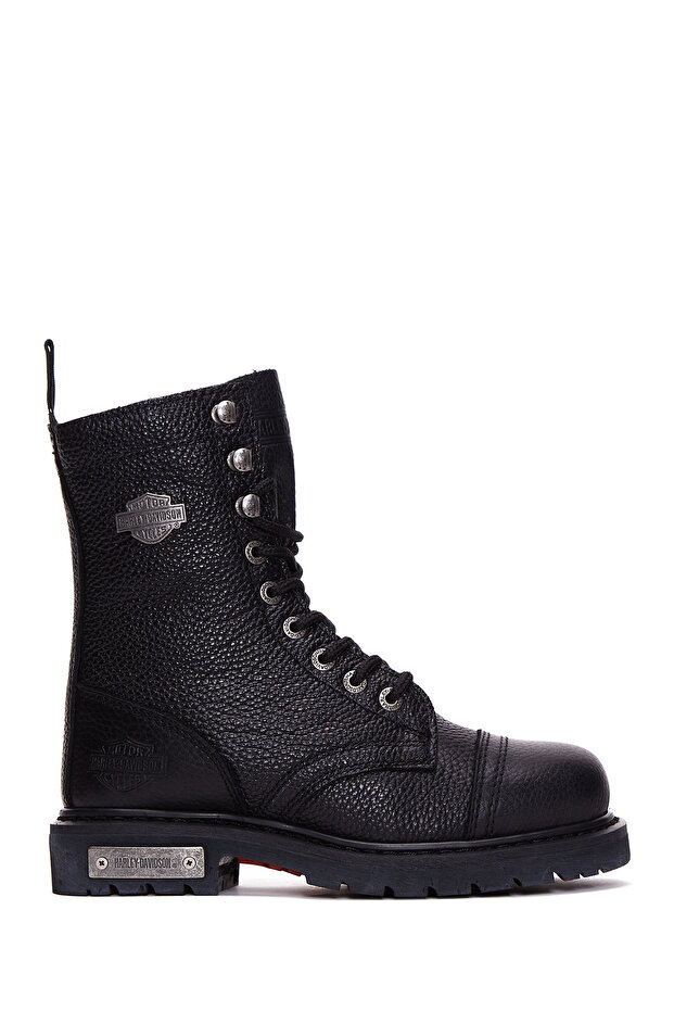 Women's Black Colmar Zippered Leather Boots 025g100328
