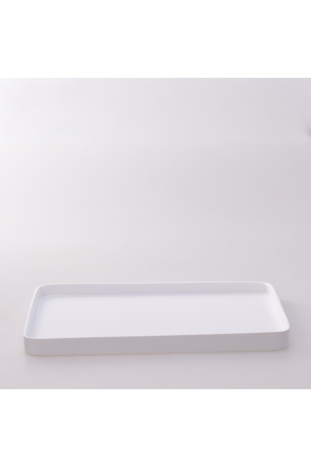 صينية فيكتوريا مستطيلة كبيرة باللون الأبيض - 1