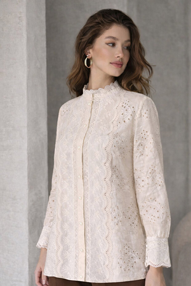 Fisto Gömlek A2001 Krem - 4