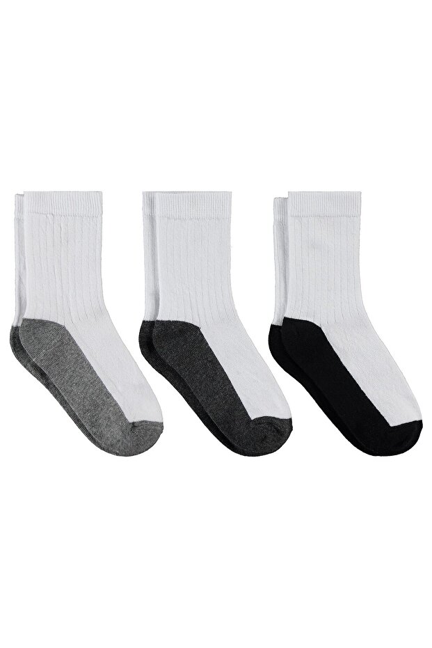Basic Taban 3-Pack Men's Socks for Ages 2-12 - Standard for 8-9 Years Old