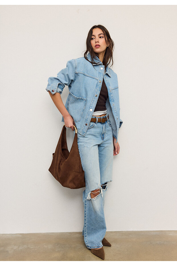 Denim jacket with pockets - 3