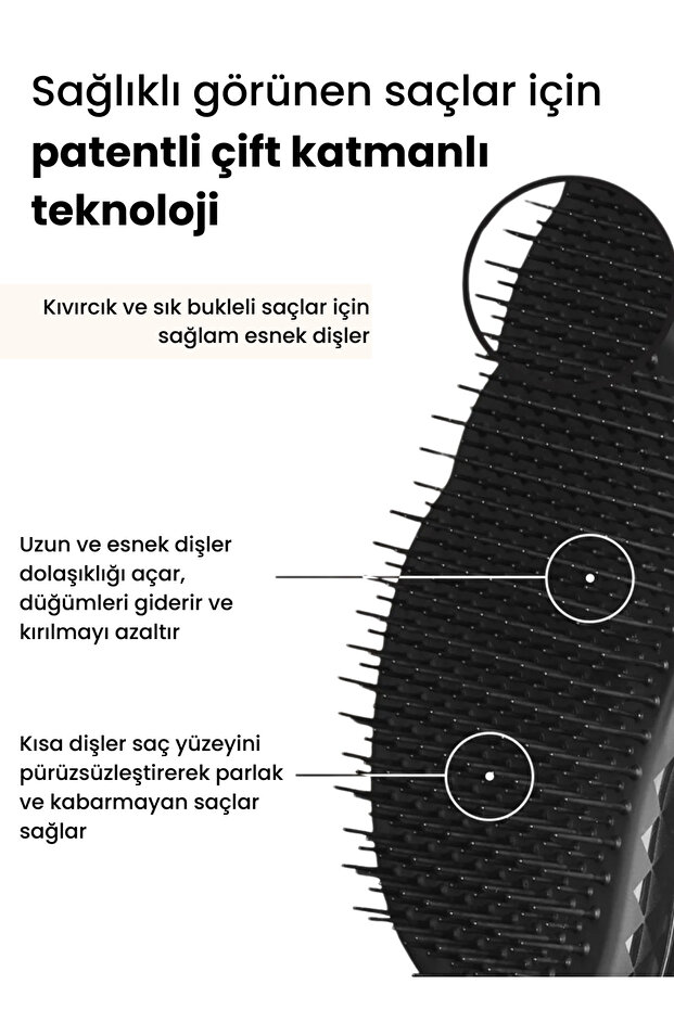 Original Panther Black Düz-Kıvırcık Saçlar için Saç Fırçası-Tarak - 4
