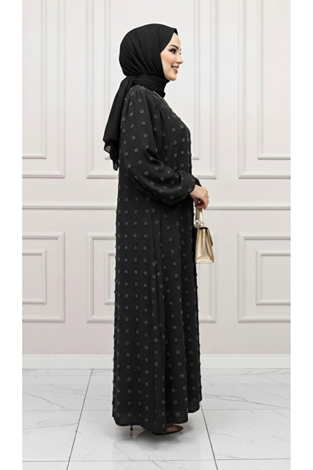 GÜLRU ELBİSE Rochie neagră de damă, din țesătură Ayrobin importată, de sezon - 3