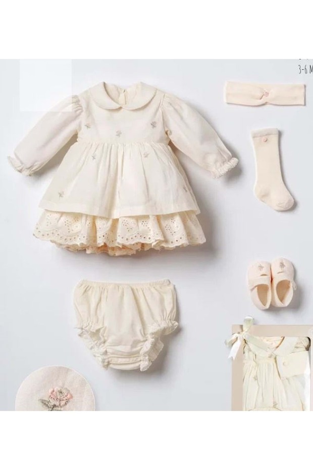 Baby Girl Set Ecru