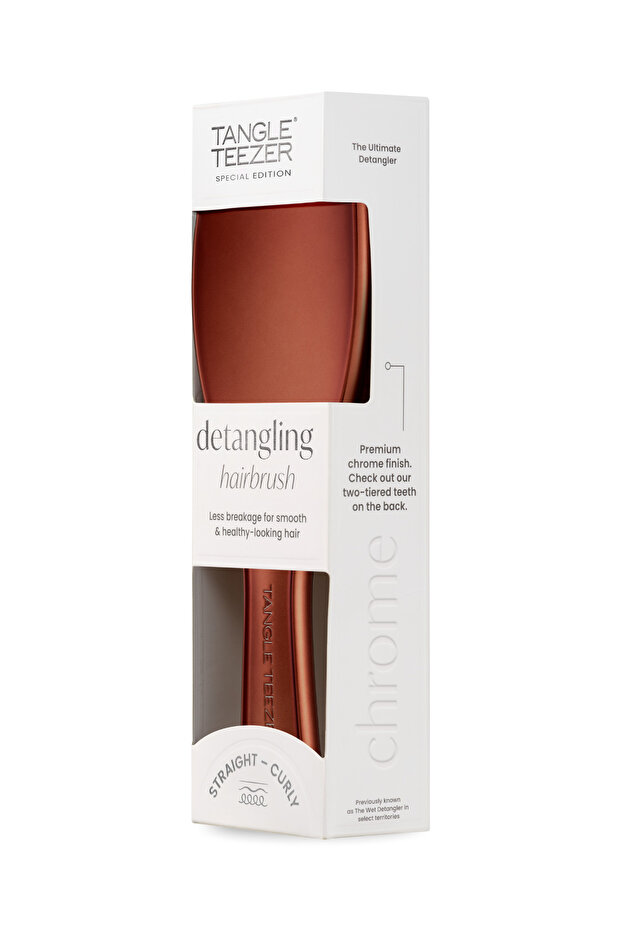 Ultimate Detangler Chrome Choc Bronze Islak & Kuru Düz ve Kıvırcık Saçlar için Saç Fırçası-Tarak - 6