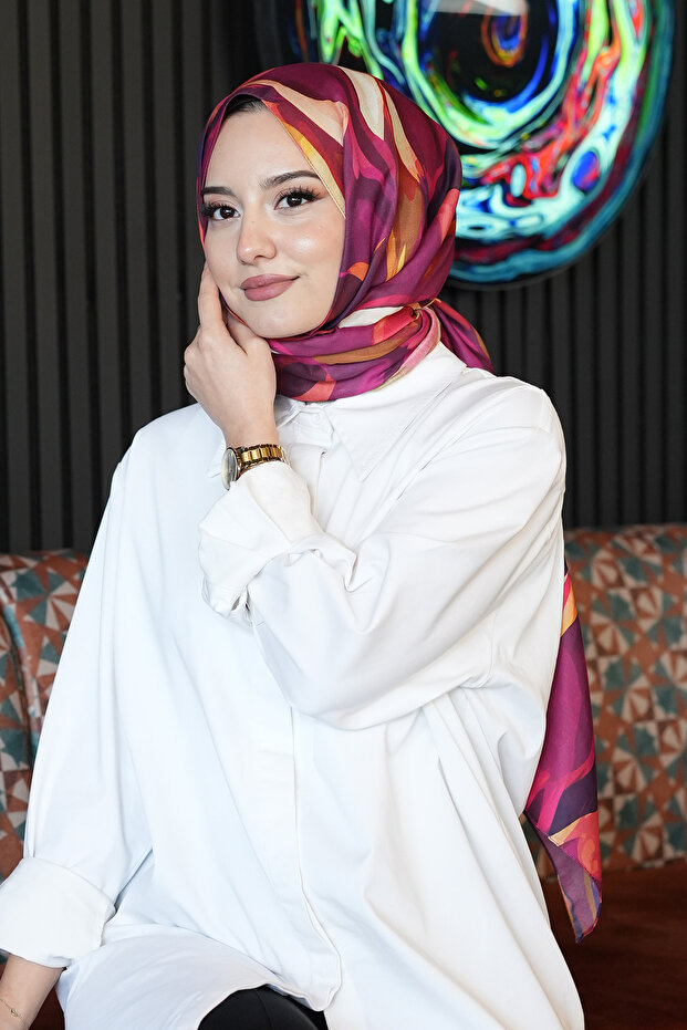 Abstract Leaf Pattern Mustard Soft Cotton Shawl - 1