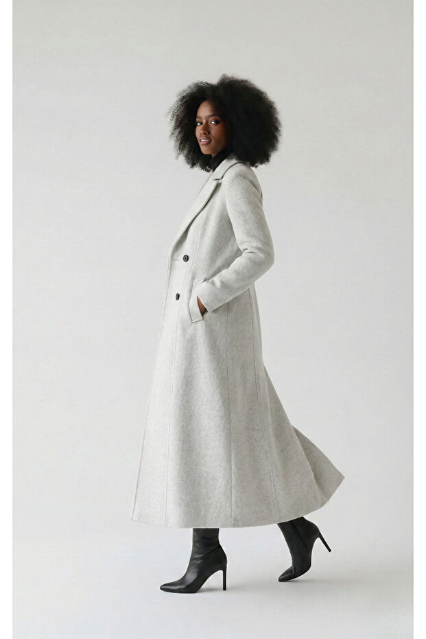 Long Houndstooth Coat - 3