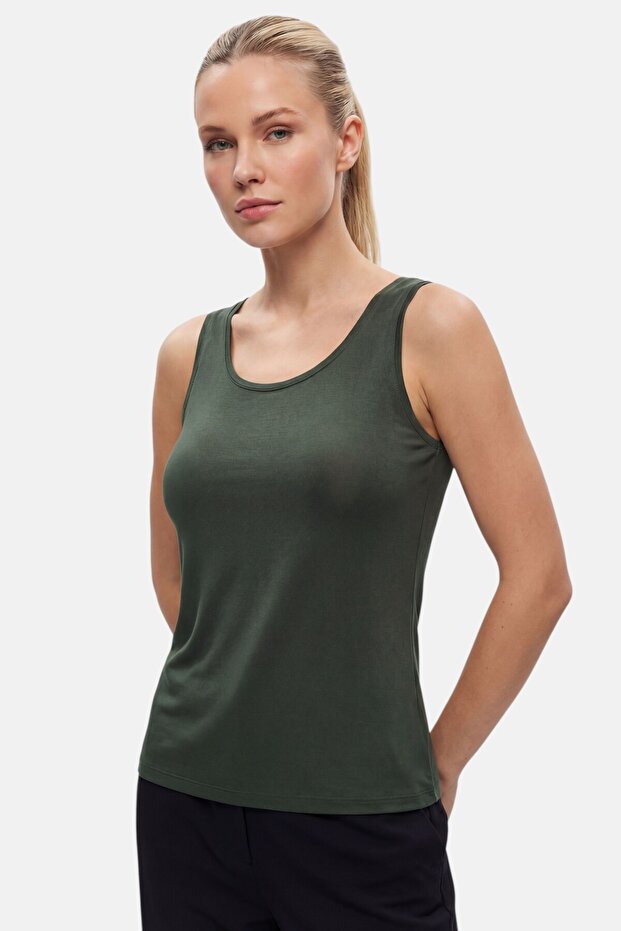 Kadın Kalın Askılı Basic Atlet Body Bluz - 5