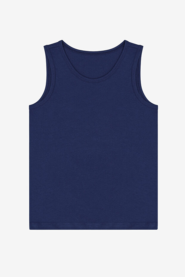 قميص داخلي للأولاد من القطن الأزرق الصلب مكون من 3 قطع متعدد الألوان - 4