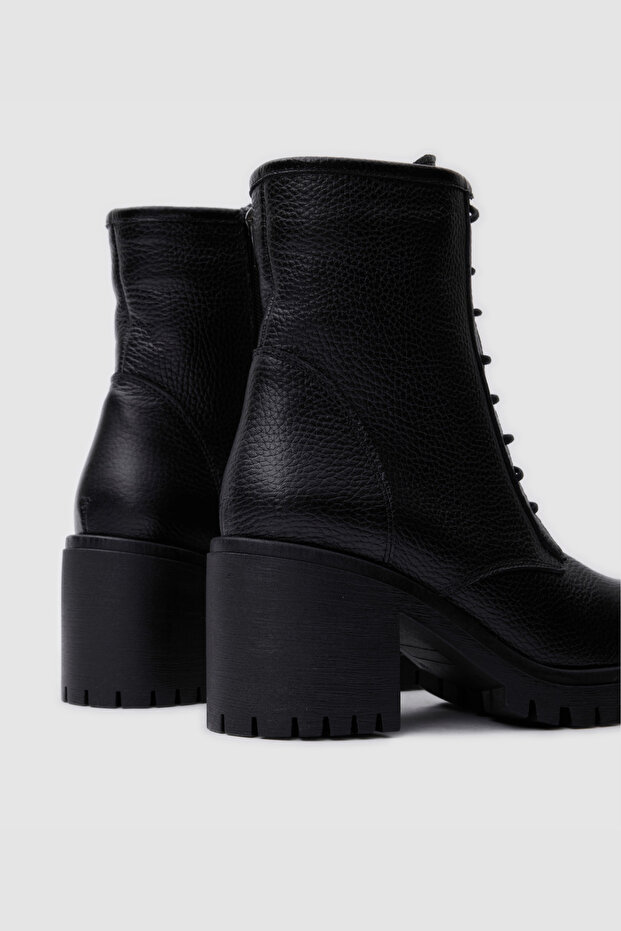 Siyah Hakiki Deri Kadın Postal Bot [060083] - 5