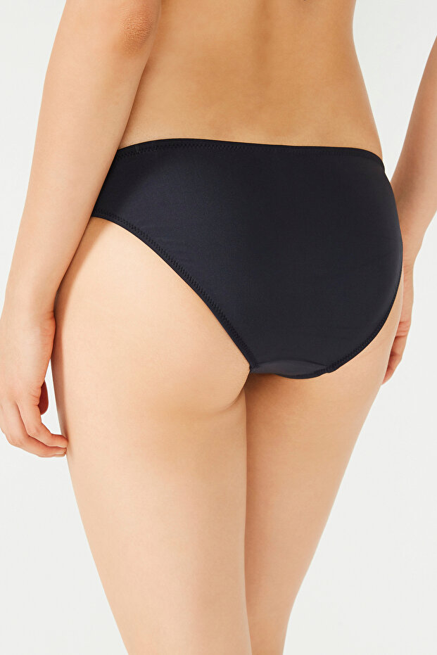 Black Basic Slip Bikini Bottom - 2