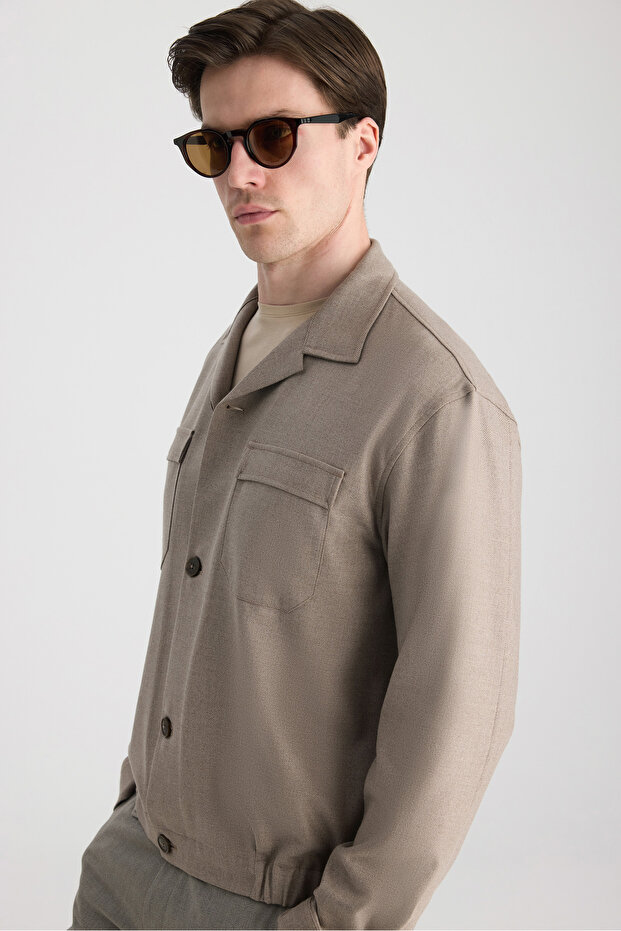 Relaxed Vizon Örme Gömlek Ceket - 6