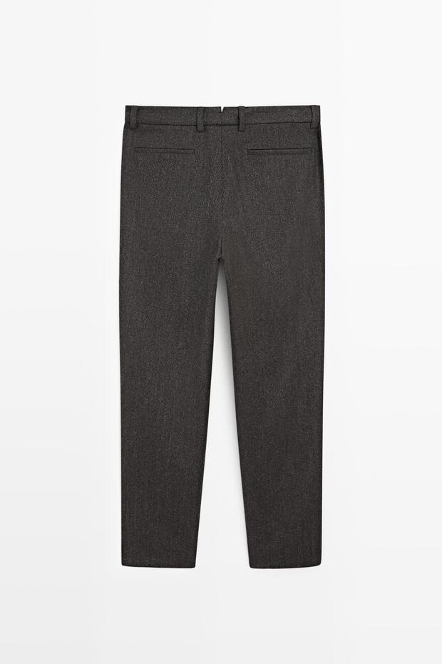 Wool blend twill trousers - 8