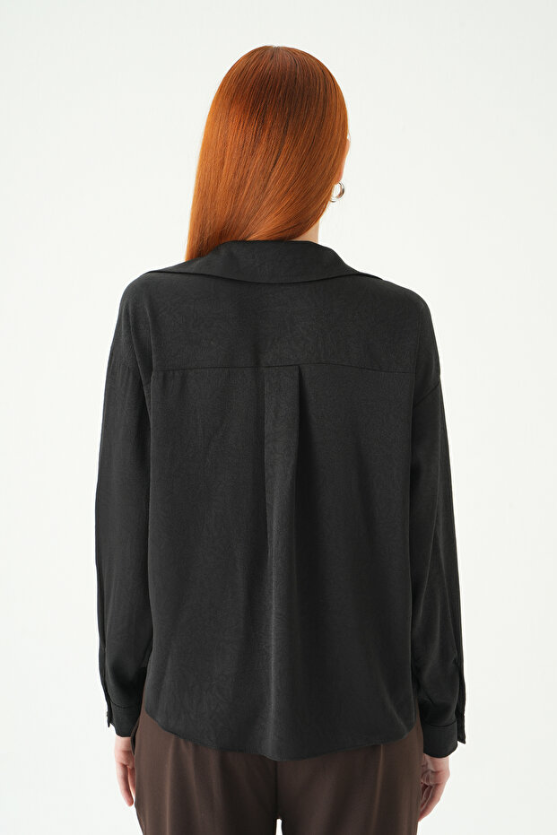 قميص كلاسيكي بأزرار 251152 باللون الأسود - 5