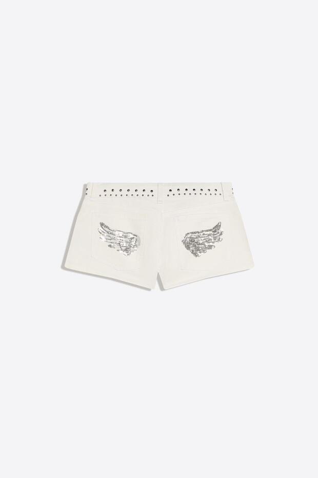 Zımbalı fitilli şort - 6