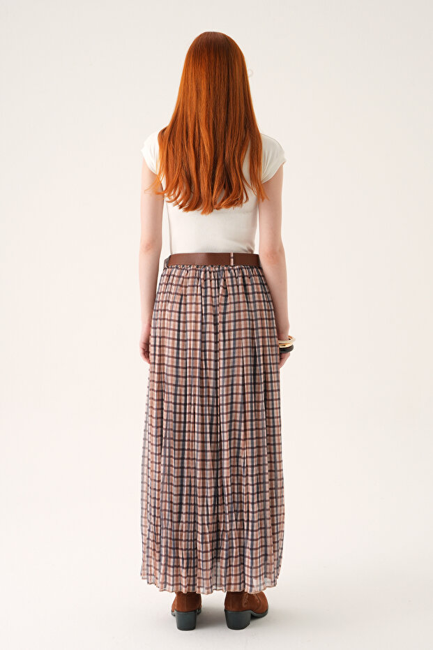 8453A Piliseli Kemerli Etek Bej - 5