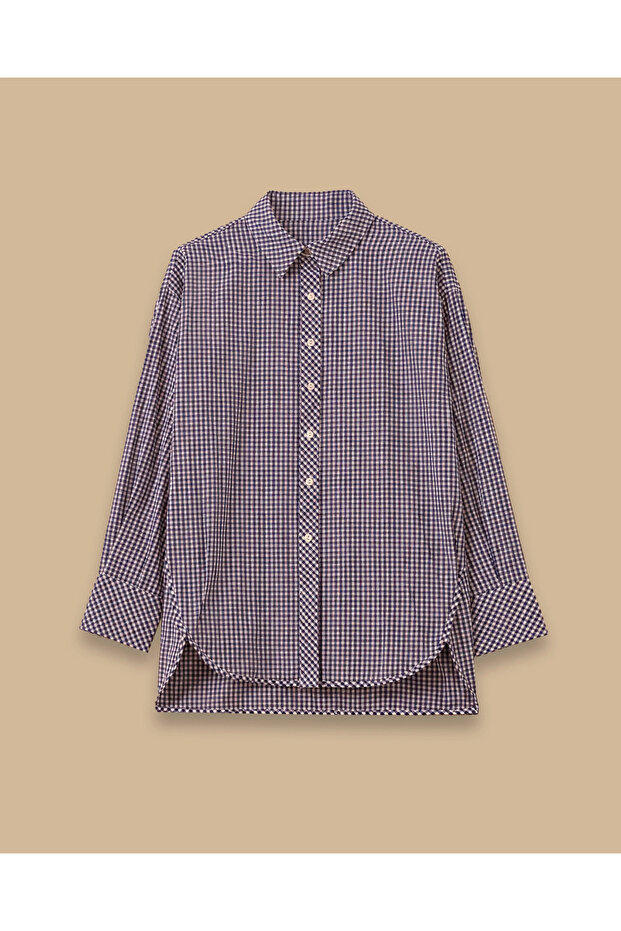 Düğmeli Pötikare Gömlek - 1