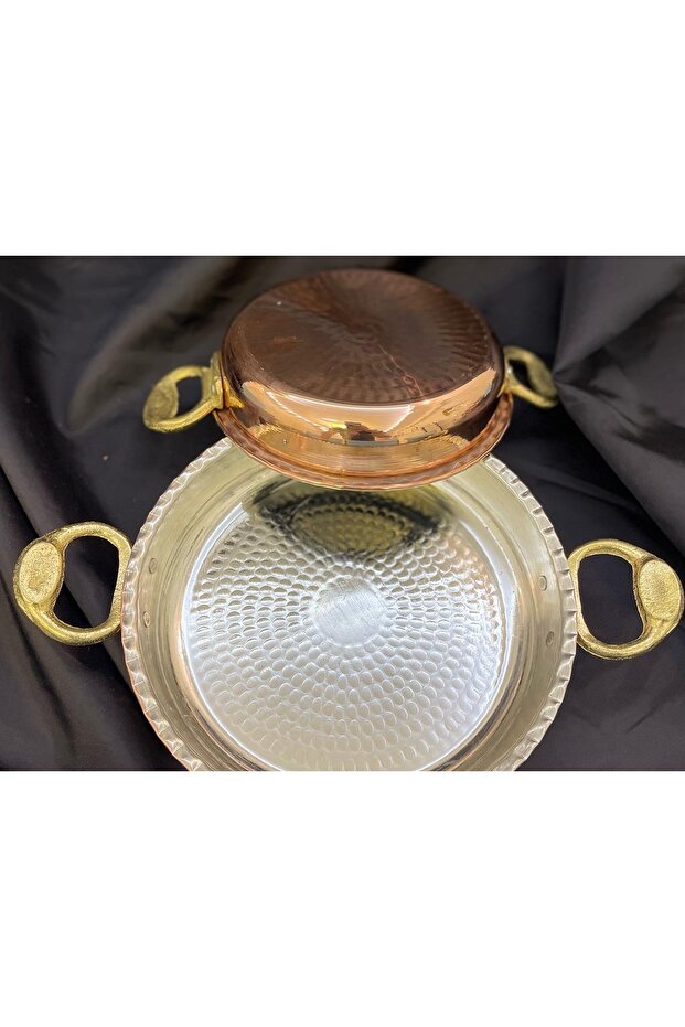 Gaziantep Set of 2 Copper Hand-Forged Omelet Egg Pan, 1St Class (Tinned) with Rivets